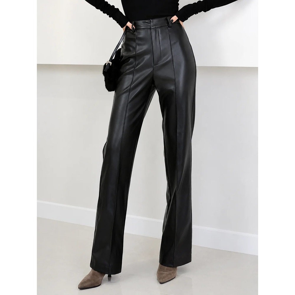 COMMENSE High Waist Faux Leather Pants Black - Size S / US 4 / NWT